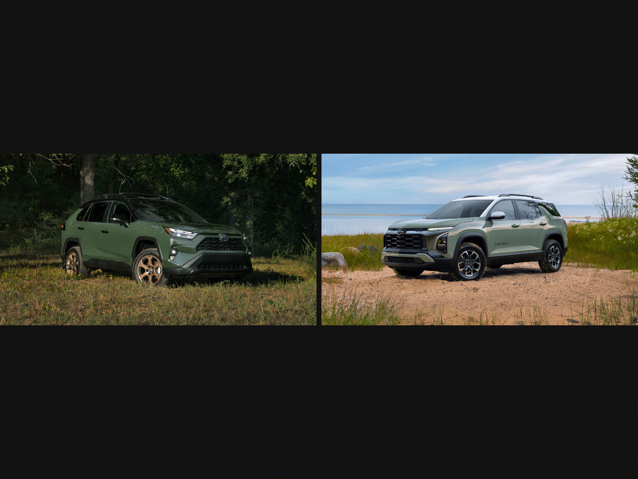 2024 Toyota RAV4 and 2024 Chevrolet Equinox compared side by side
